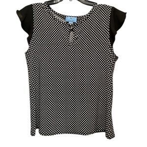 CeCe Black‎ and White Polka Dot Blouse Size S